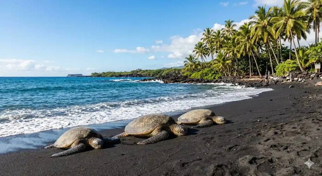  black sand beach section